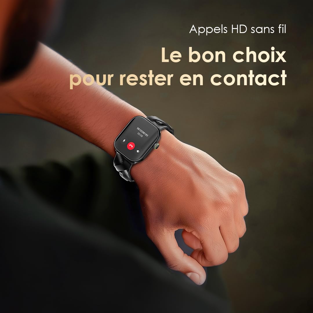 Oraimo Montre Connectée Écran AMOLED 60Hz 1,85" Appel Bluetooth HD Smartwatch Homme Femme Sport 143 Modes Étanche IP68 Autonomie 14 Jours Cardio SpO2 Podomètre Notifications SMS Message Android iOS