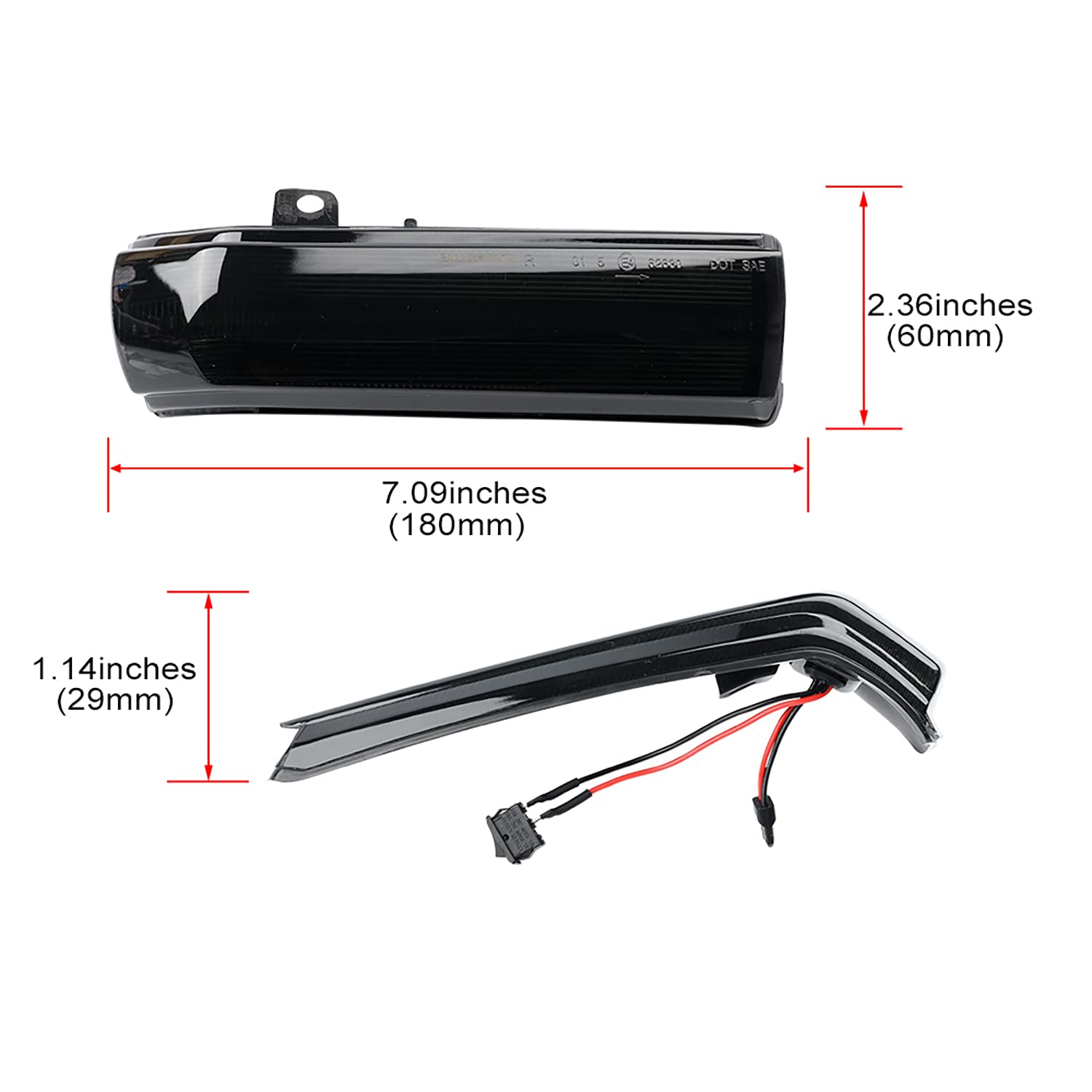 Indicadores LED dinámicos de espejo retrovisor compatibles con F.iat Doblo 2010-2022, O.pel Combo ámbar secuencial de espejo lateral, intermitente, repetidor de luz intermitente