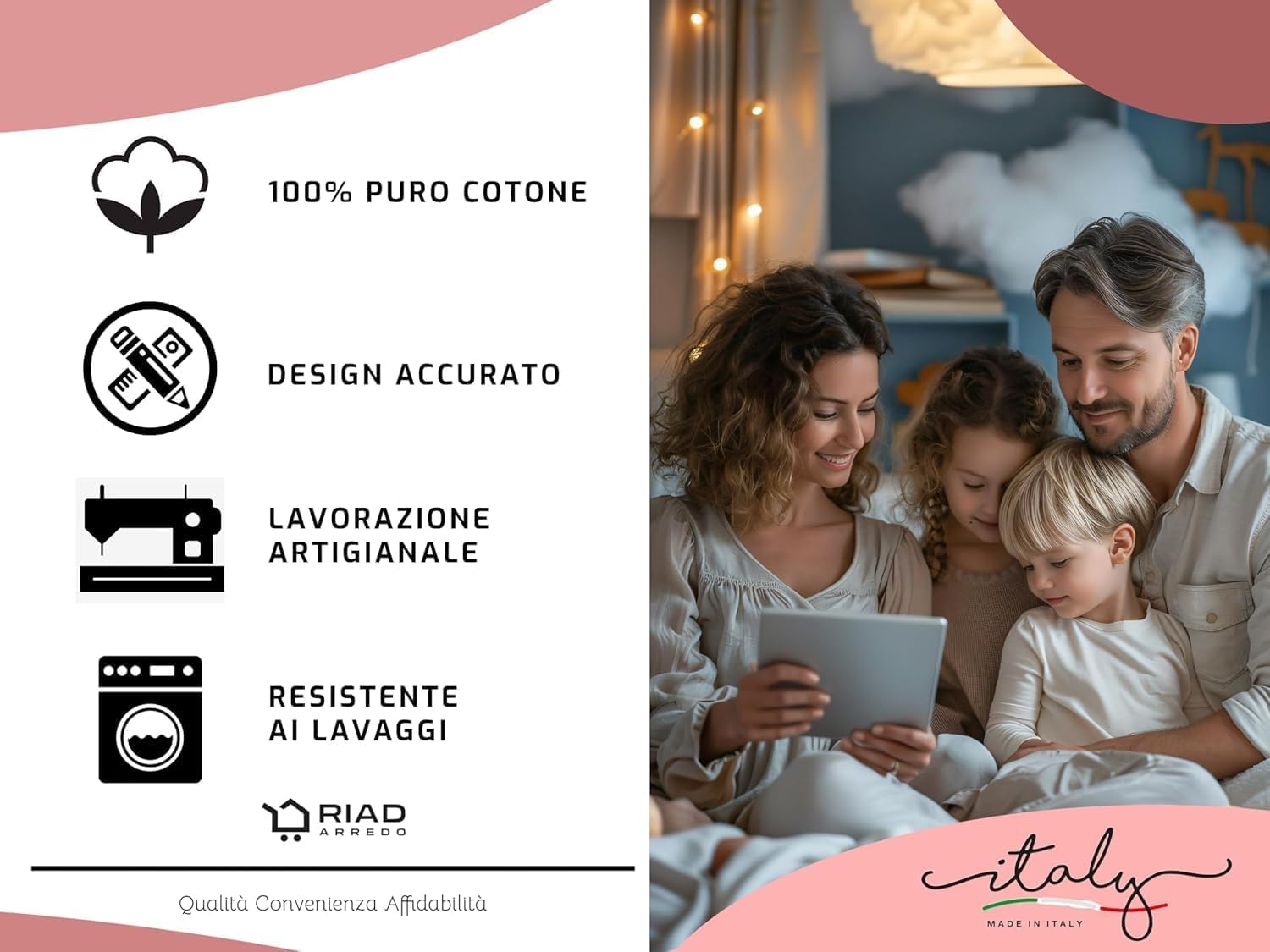 Riad Arredo Set Copripiumino Morbido 100% Puro Cotone Italiano - Parure Sacco Piumino con Federe Made in Italy (Snow Grey, Singolo 155x240 + 1 federa 52x82)