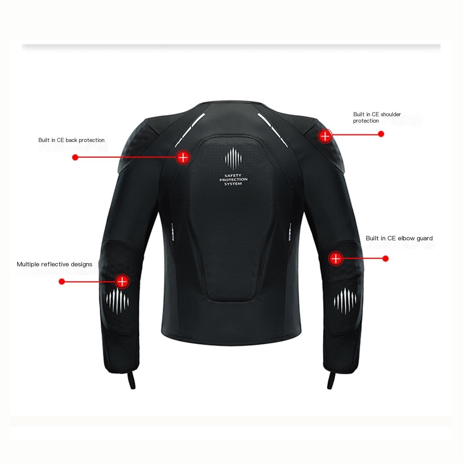 Chaqueta De Moto De Malla Equipo De Protección Extraíble/con Cinta Reflectante Chaqueta De Equitación De Alta Visibilidad Con Protección for Hombre(Green,XXL)