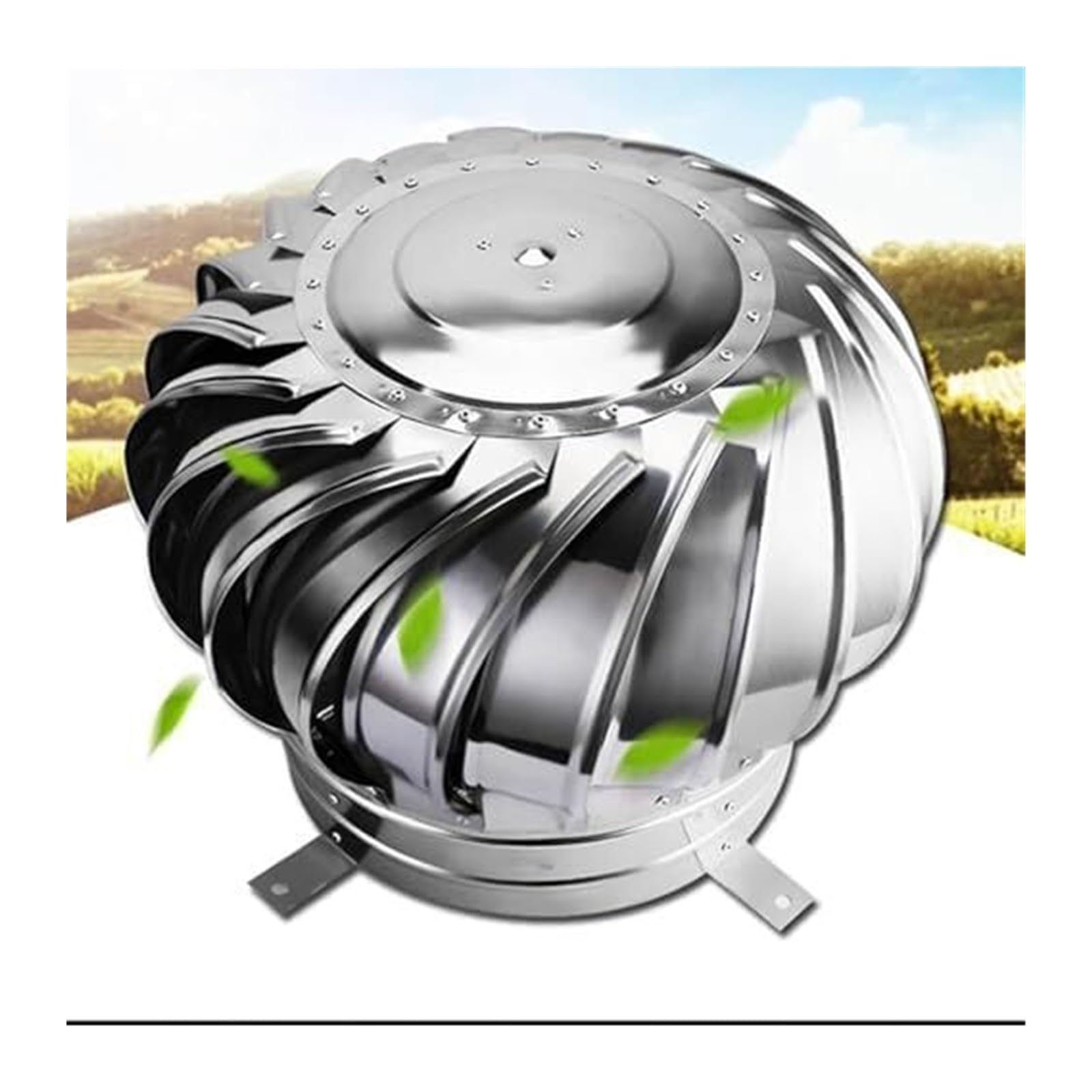 EBZFASO Galvanized Steel Roof Vent Cowl, Chimney Spinner Cowl Vent Roof Ventilator Cap 100-500mm 304 Stainless Steel(500mm)