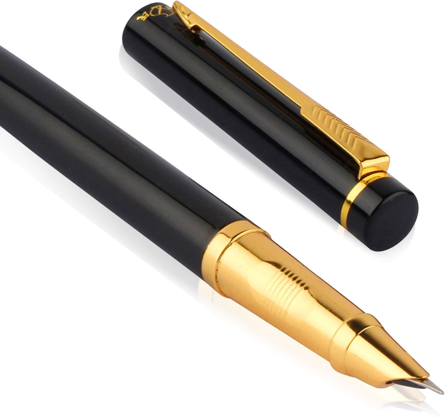 SCRIZ ® Classic Collection Black - Gold Fountain Ink Pen In Attractive Box (SZ-0145)