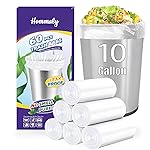 10 Gallon 60pcs Medium Clear Trash Bags Strong Clear Garbage Bags, Bathroom Trash Can Bin Liners, Plastic Bags for Office Home Kitchen, Waste Basket Liner, Fit 30 Liter, 10 Gal(10G60-Clear)
