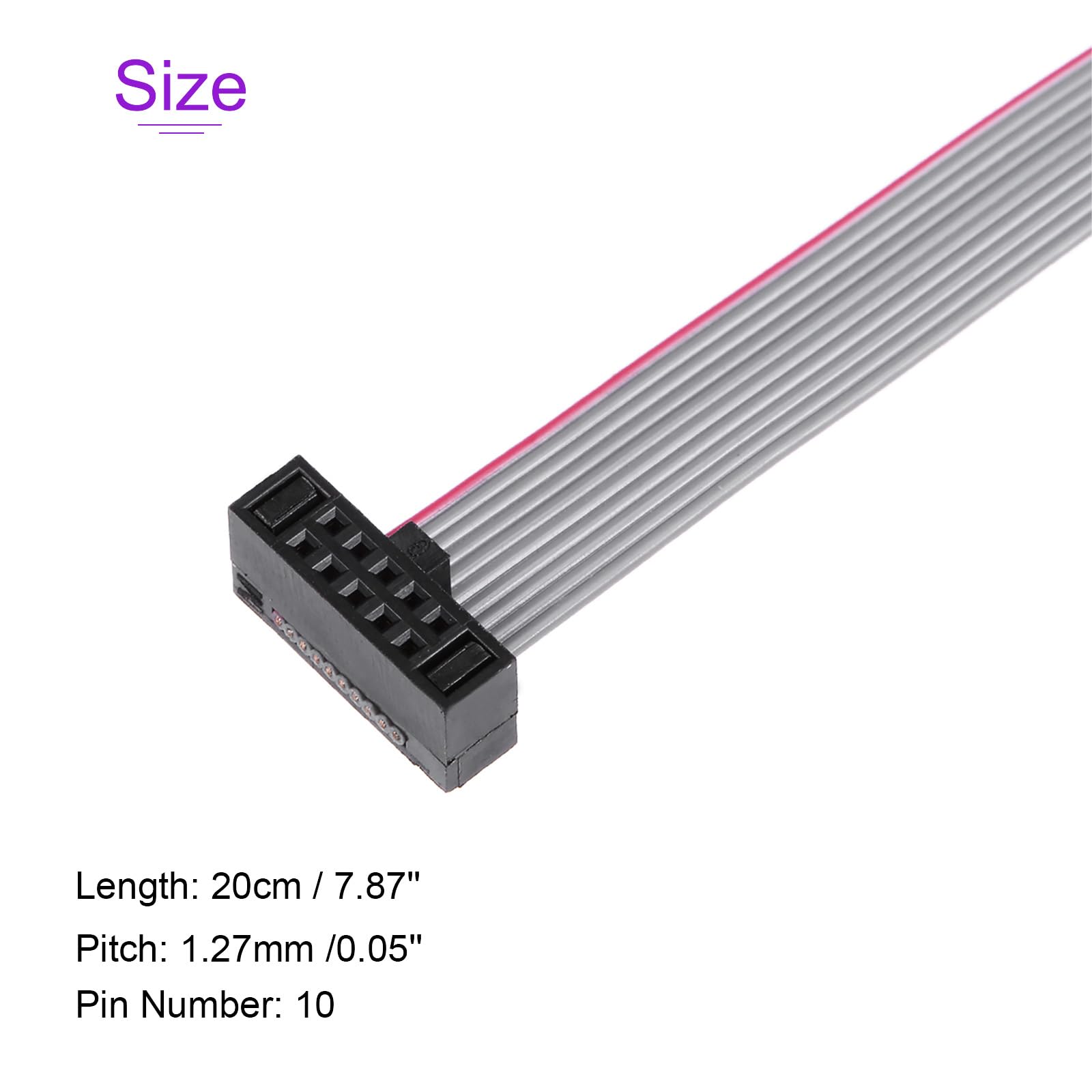 DMiotech 2pz Lungo 20CM 1.27MM Piatto Nastro Cavo IDC 10 Pin Connettore