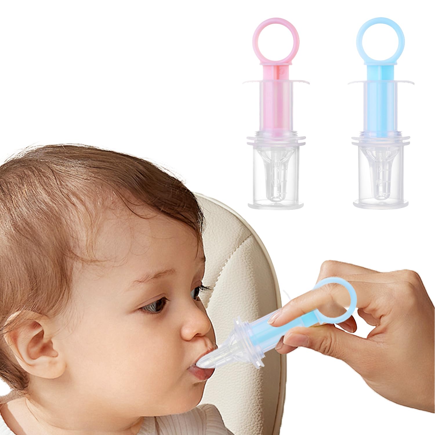 HAICN 2Pcs Oral Feeding Syringe Liquid Feeder Dispenser Silicone Feeder Liquid Inlet at Both Sides Choke-Proof Cups for Adults - Image 3