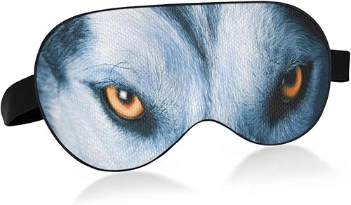 ALAZA Máscara de sueño de ojos de lobo para mujeres y hombres, máscara de ojos divertida para dormir con tira elástica