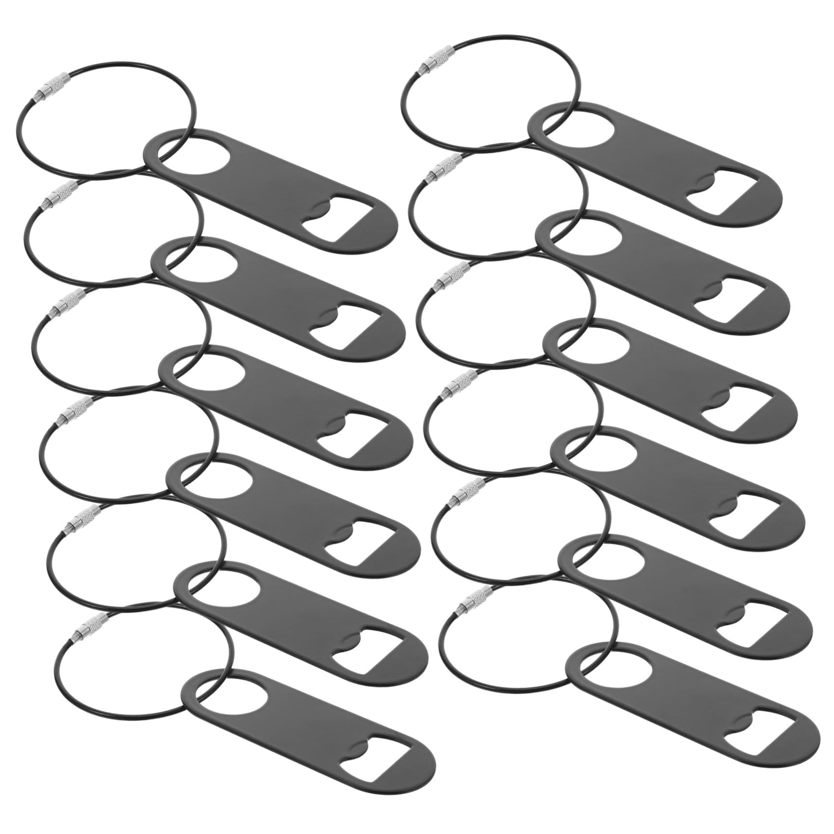 Décapsuleurs plats avec porte-clés lot ouvre-bouteilles acier inoxydable métal robuste
