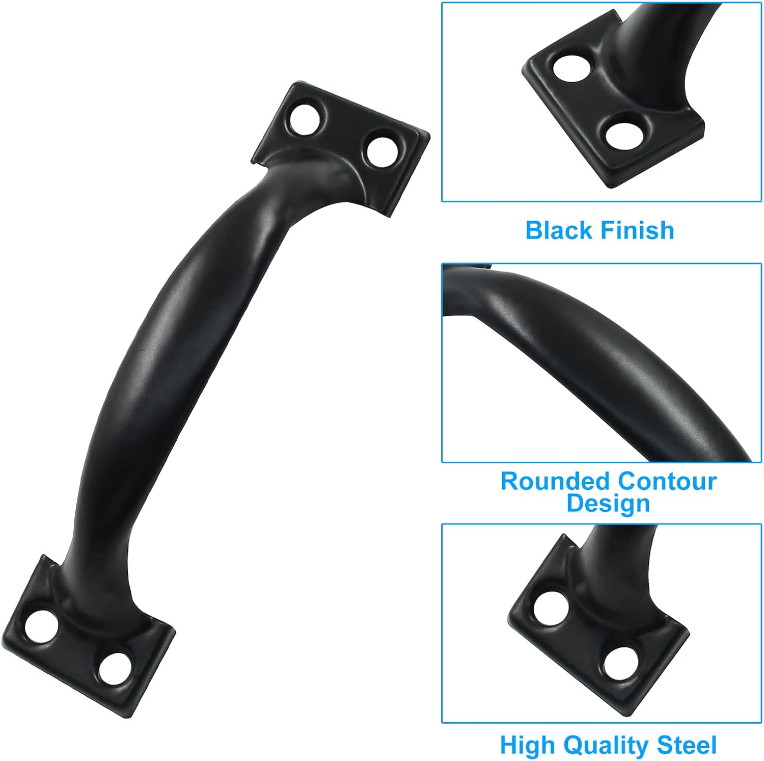 12 Pcs Vintage Barn Door Pulls, 4 Inch Black Gate Handle Pulls with Screws for Drawer & Outdoor & Cabinet & Garage Door pulls