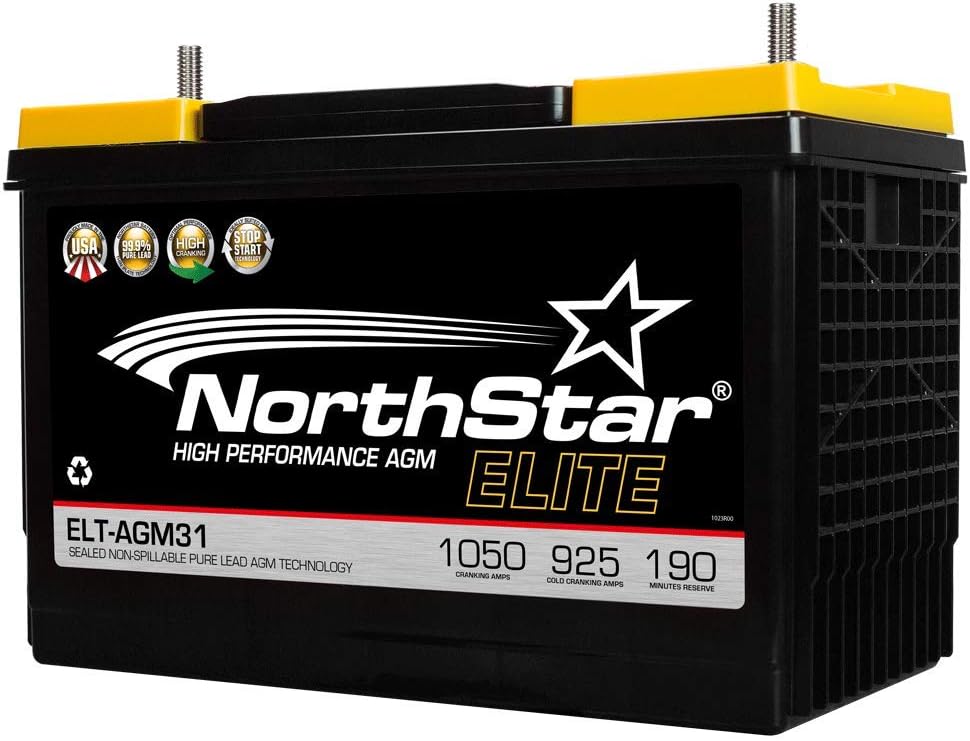 NorthStar ELT-AGM31 AGM Pure Lead 925CCA 1050CA Group 31 Battery