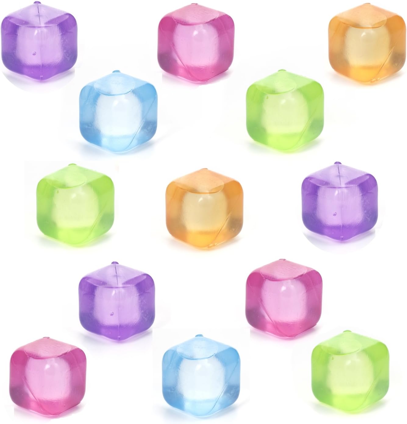 Kikkerland Reusable Ice Cubes, Set of 30, Blue/Pink/Green/Orange/Purple, 16.3 x 2.8 x 13.8 cm
