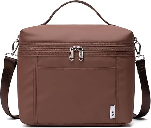 NOL Natural Organic Lifestyle - Bolsas de almuerzo aisladas para mujer, bolsa de refrigeración ligera de nailon impermeable para el trabajo