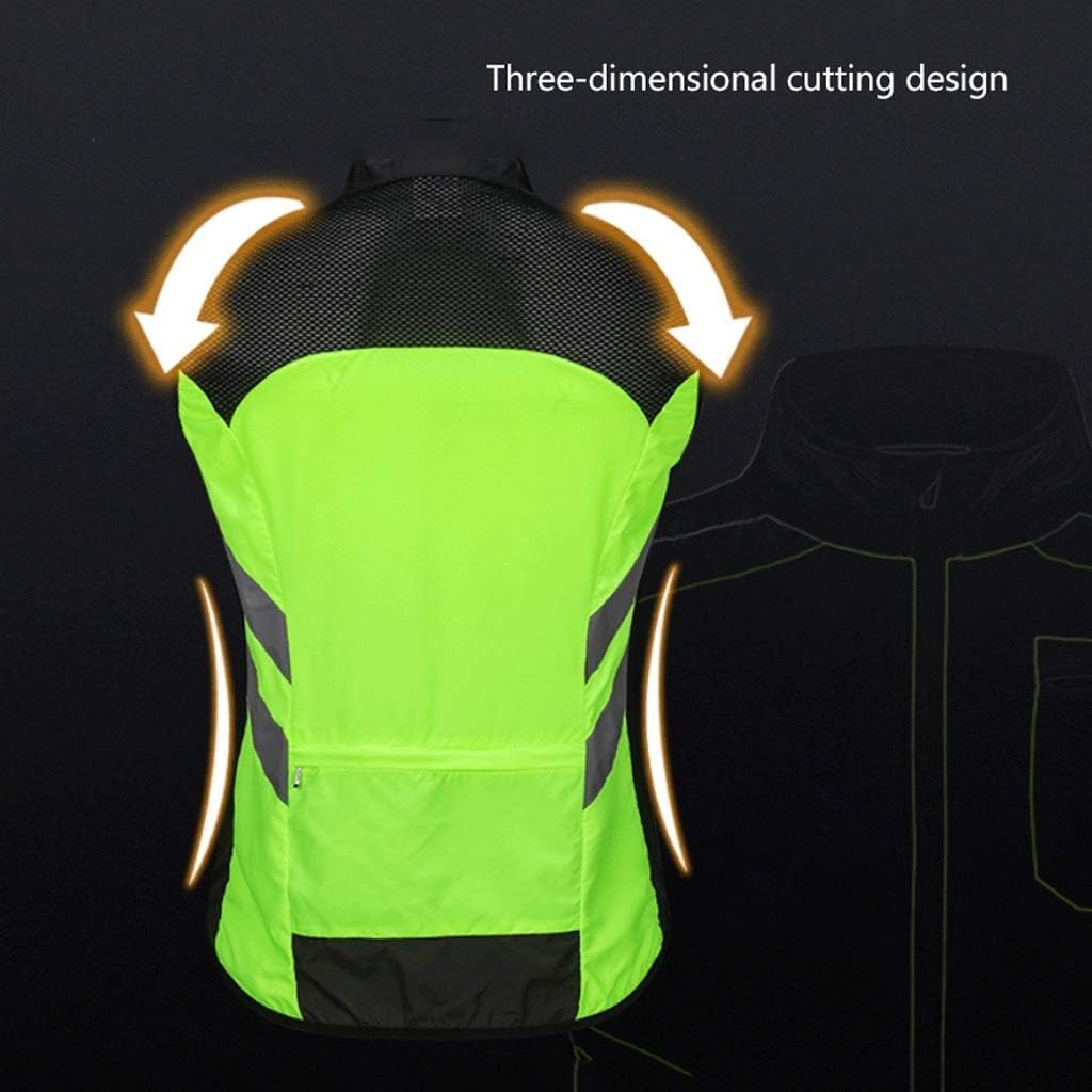 hi vis chaleco reflectante de alta visibilidad, Chaleco de seguridad Chaleco de seguridad liviano Chaleco reflectante a prueba de viento de poliéster 360° de alto