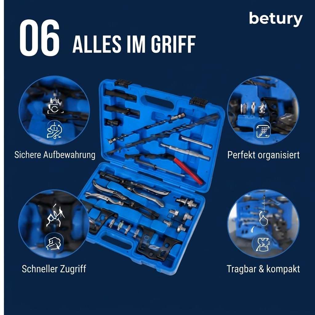 25-TLG Druckluft Ventilfederspanner Set | Ventilschaftdichtung Werkzeug & Ventilfederspanner Werkzeug kfz | Ventil Werkzeug Universal für 8V 16V 24V Motoren Motoreninstandsetzung