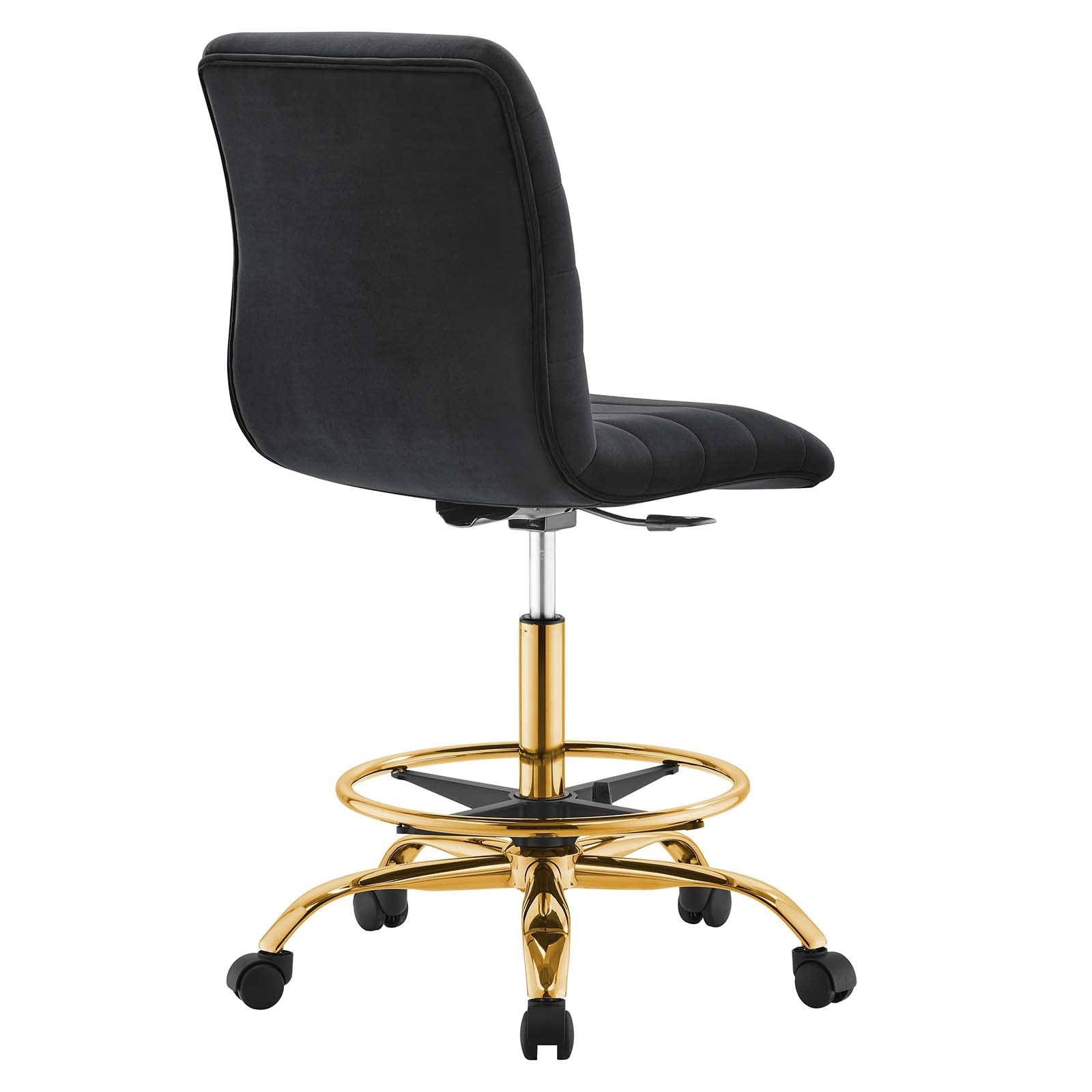 Amazon.com: Modway Ripple Armless Performance Velvet Drafting Chair in Gold  Black : Home & Kitchen
