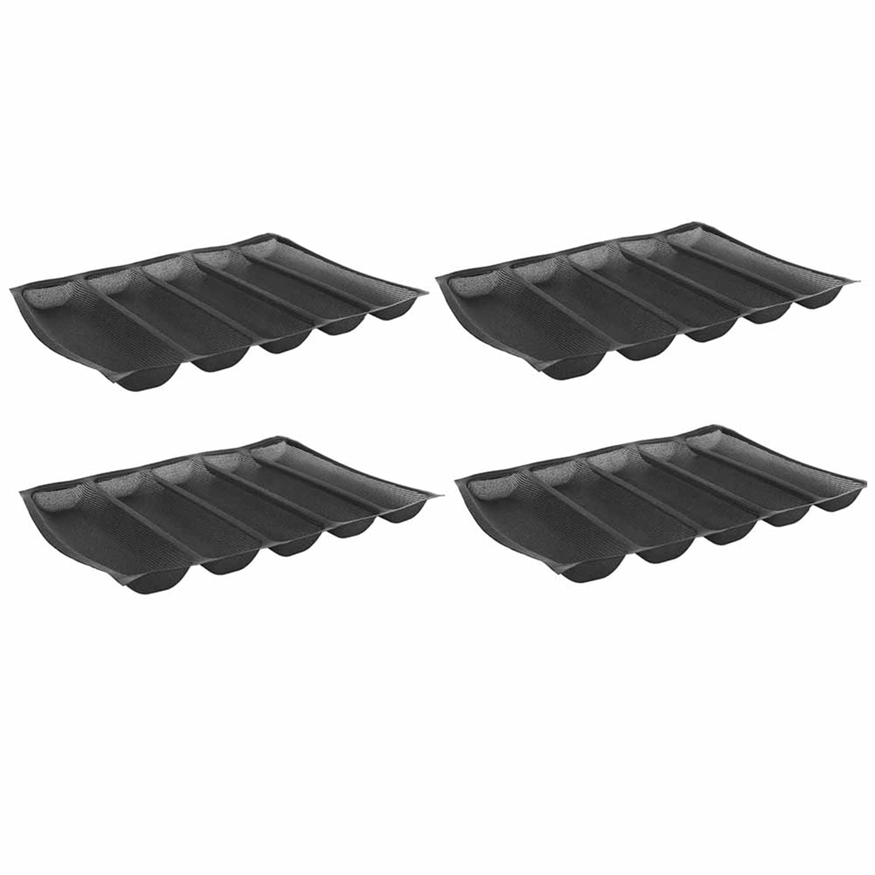 4 moldes de silicona reutilizables con 5 hendiduras para hornear pan, alimenticio