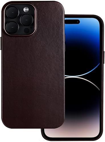 Miniatura 5 de Docco Jette Funda de piel compatible con iPhone 14 Pro, piel de vaca genuina, patrón de cocodrilo en relieve para iPhone 14 Pro, imanes integrados