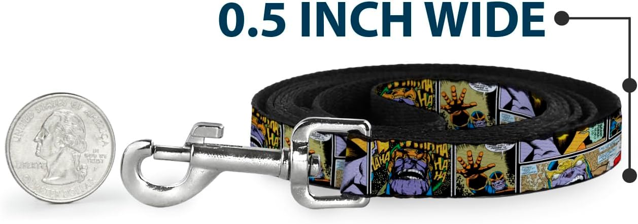 Dog Leash Thanos Comic Scene Blocks 6 Feet Long 1.0 Inch Wide