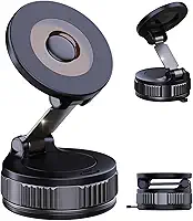 Suporte de telefone magnético a vácuo nano gel atualizado 2026 para carro, [68+LBS sucção e 20 super ímãs] Suporte de carro ajustável de 360° para Magsafe iPhone 17 Pro Max Air 16 15 14 13 12 Plus