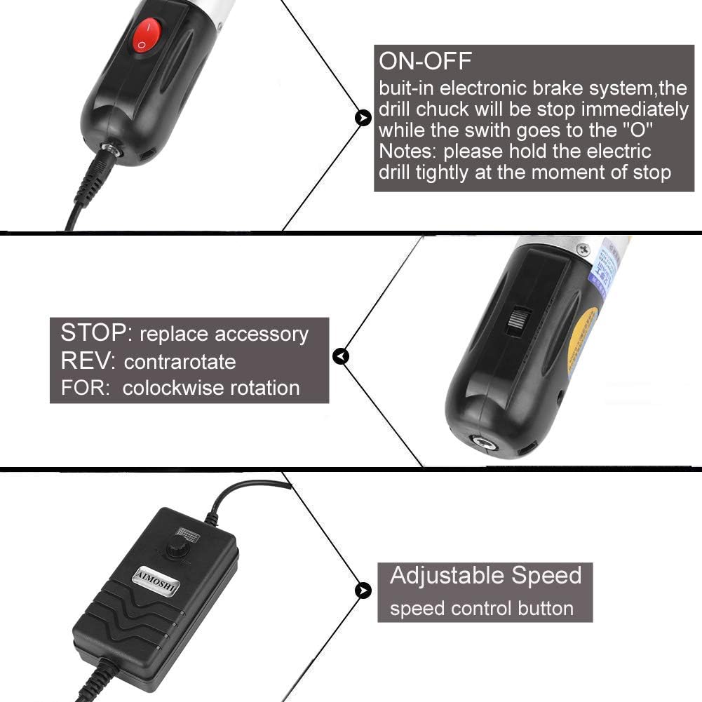 Free Shipping 🛒 Micro DIY Electric Hand Drill, 72W Power Electronic Reversible Adjustable Variable Speed Hand Held Power Grinder Tool Kit for Metal Jewelry, Wood, Jade, Small Handicraft,Collection Hobby,Drilling,Grin