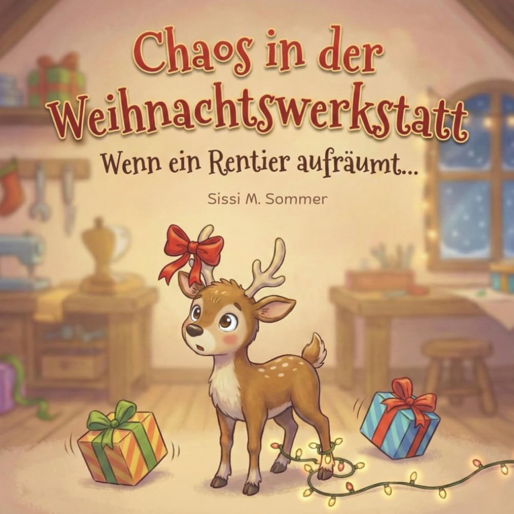 Chaos in der Weihnachtswerkstatt- Wenn ein Rentier aufräumt...: Eine lustige Weihnachtsgeschichte über Chaos, Mut und ein kleines Rentier, das nur helfen will