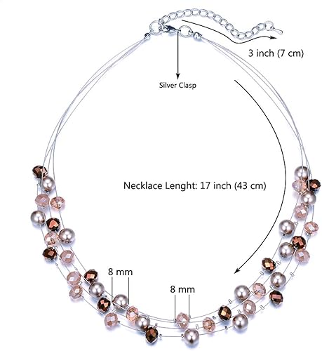 Miniatura 3 de Bulinlin Gargantilla en capas de perlas de río - Collar de joyería de moda para mujer