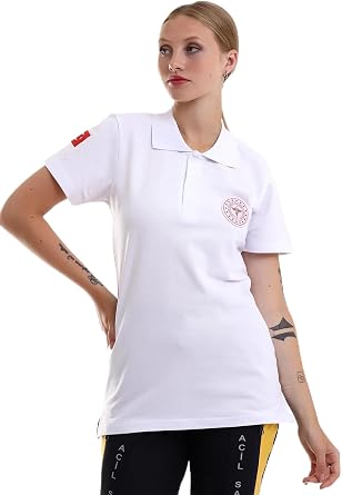 112 Acil Sağlık Yakalı Tshirt Kısa Kol Baskılı - Beyaz