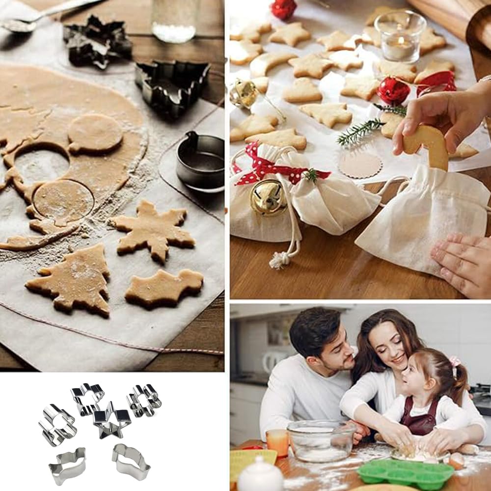 SSyan Set Da 15 Formine Per Biscotti Di Natale In Acciaio Inox – Stampini Per Pasticceria, Fondente, Decorazioni Torte - 2