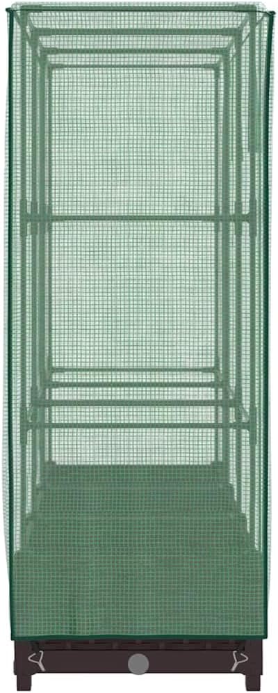 Raised Garden Bed Brown, Polypropylene Rattan Style Outdoor Planter Box with Greenhouse Cover, 47.2x15.7x48.4 Inch Tall for Vegetables, Herbs, Flowers