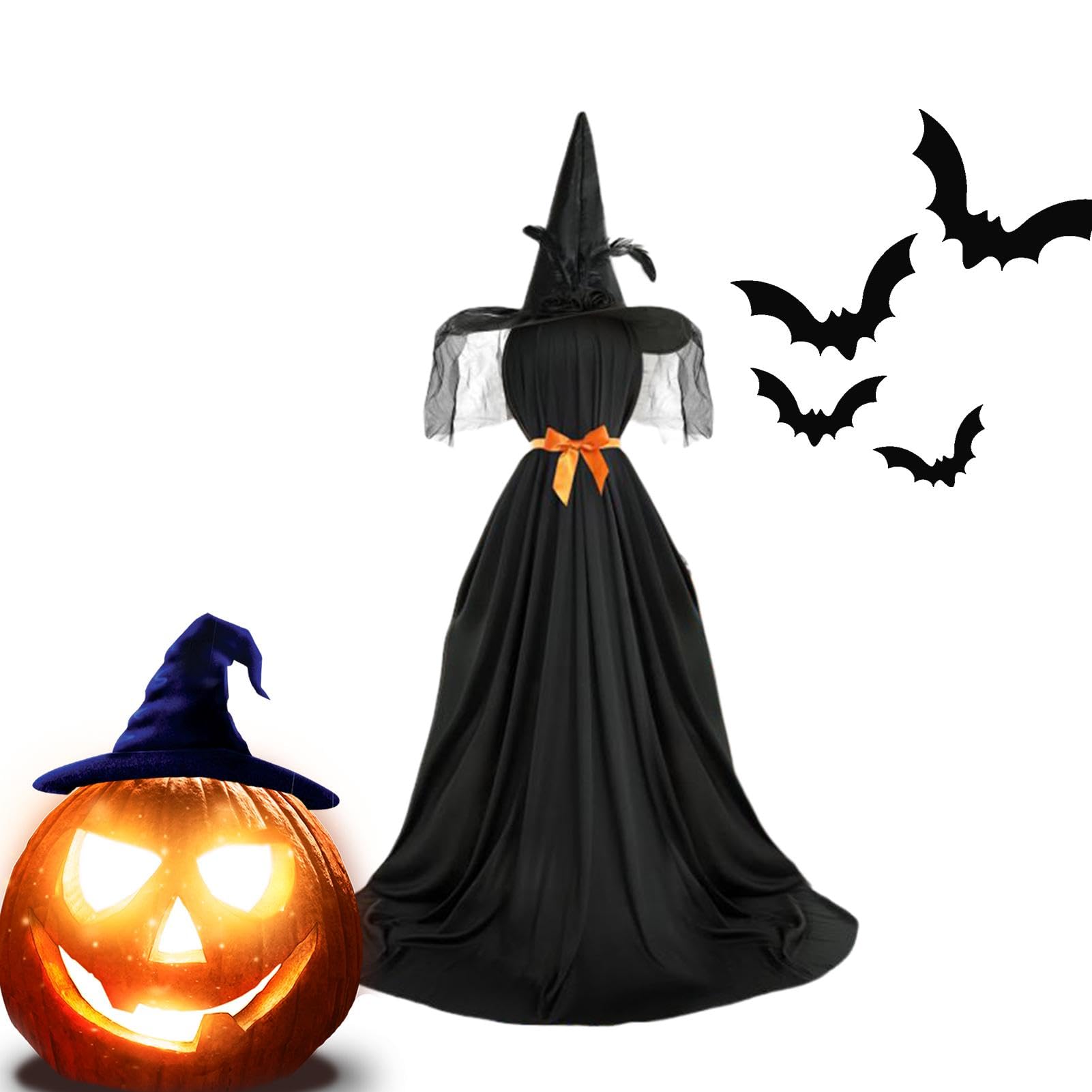 Halloween Trawnik Witch | Świąteczne oświetlenie czarownic | Dekoracyjna latarnia czarownicy | Dekoracje LED o tematyce Halloween | Światła sylwetki czarownicy | Upiorne dekoracje