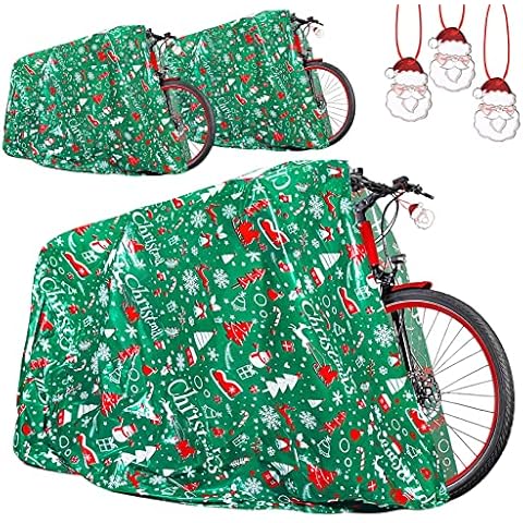Aboofx 3 Pieces Jumbo Christmas Bike Bag for Bike with Tags & String Ties, 80 x 60 Inch Christmas Bag Bike Christmas Bags for Bicycles Heavy Duty Pack and Christmas Decoration Cover