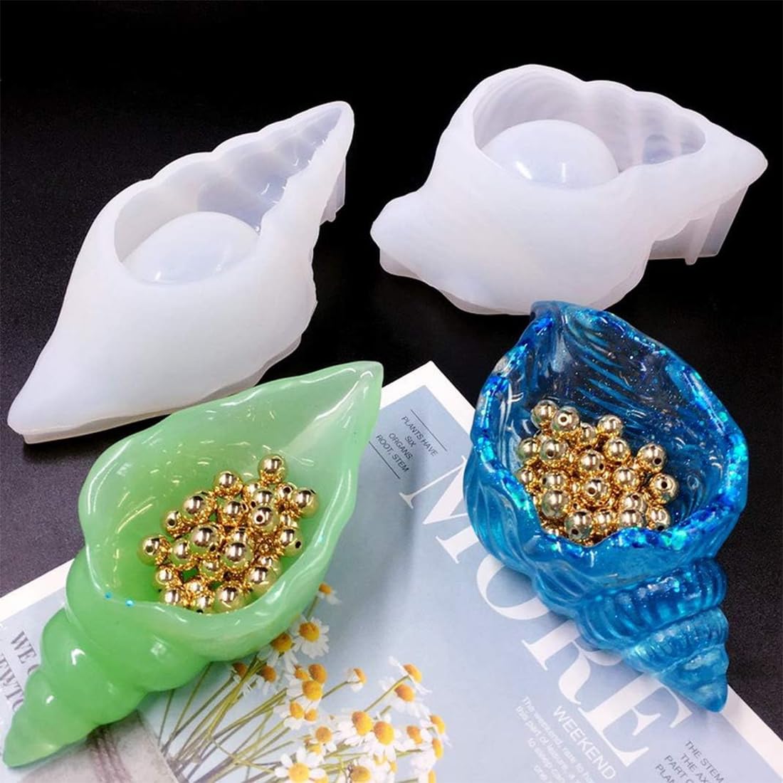 DIY Silikonform Muschelschale – 3D-Wellen-Design Für Epoxidharz, Gips, Kerzen & Mehr, Wiederverwendbar