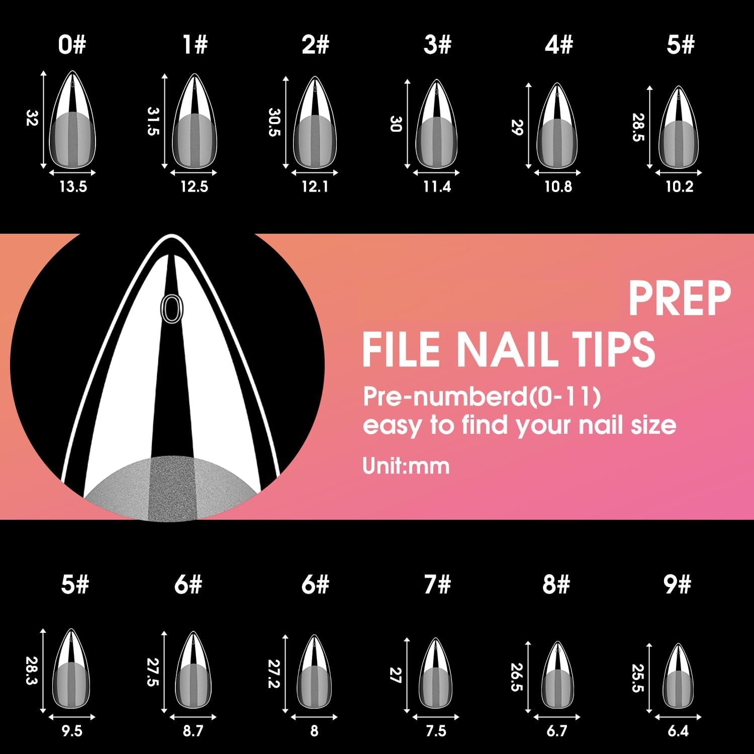 THR3E STROKES Soft Gel NailTips, Full Cover Clear Soft Nail Tips for Artificial False Nails Extension Nail Salons DIY NailArt with Box, 550PCS (SHORT STILETTO N13) - Image 4 thumbnail