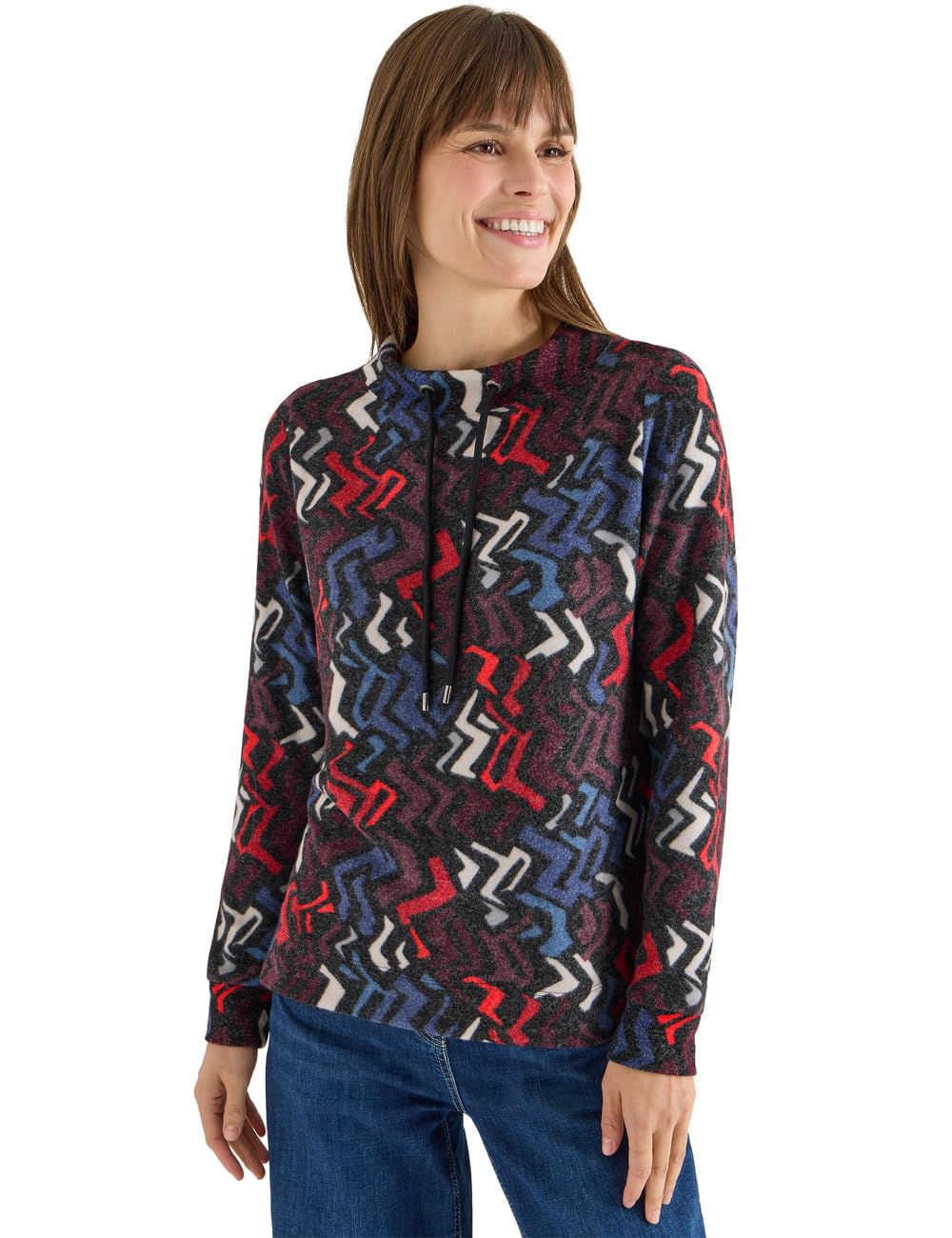Damen Cosy Shirt mit Grafikmuster