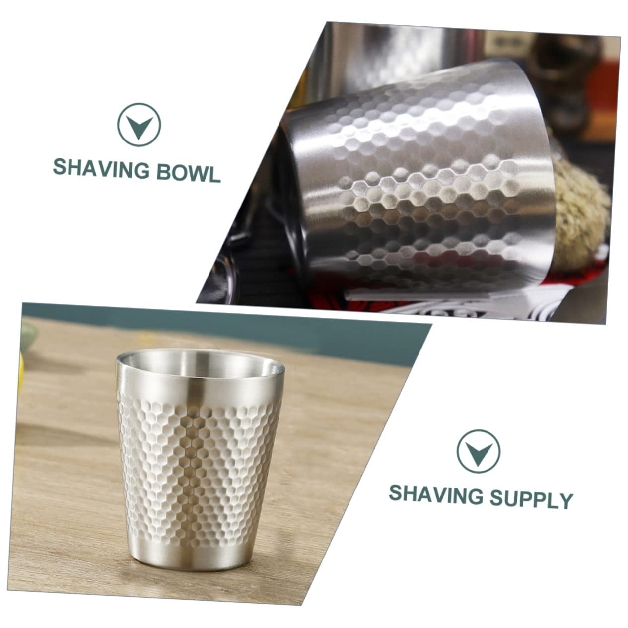 OUNONA 1Pc Stainless Steel Shaving Bowl for Men Durable Foaming Professional Soap Mixing Capacity Smooth Edges for Daily Use and Grooming