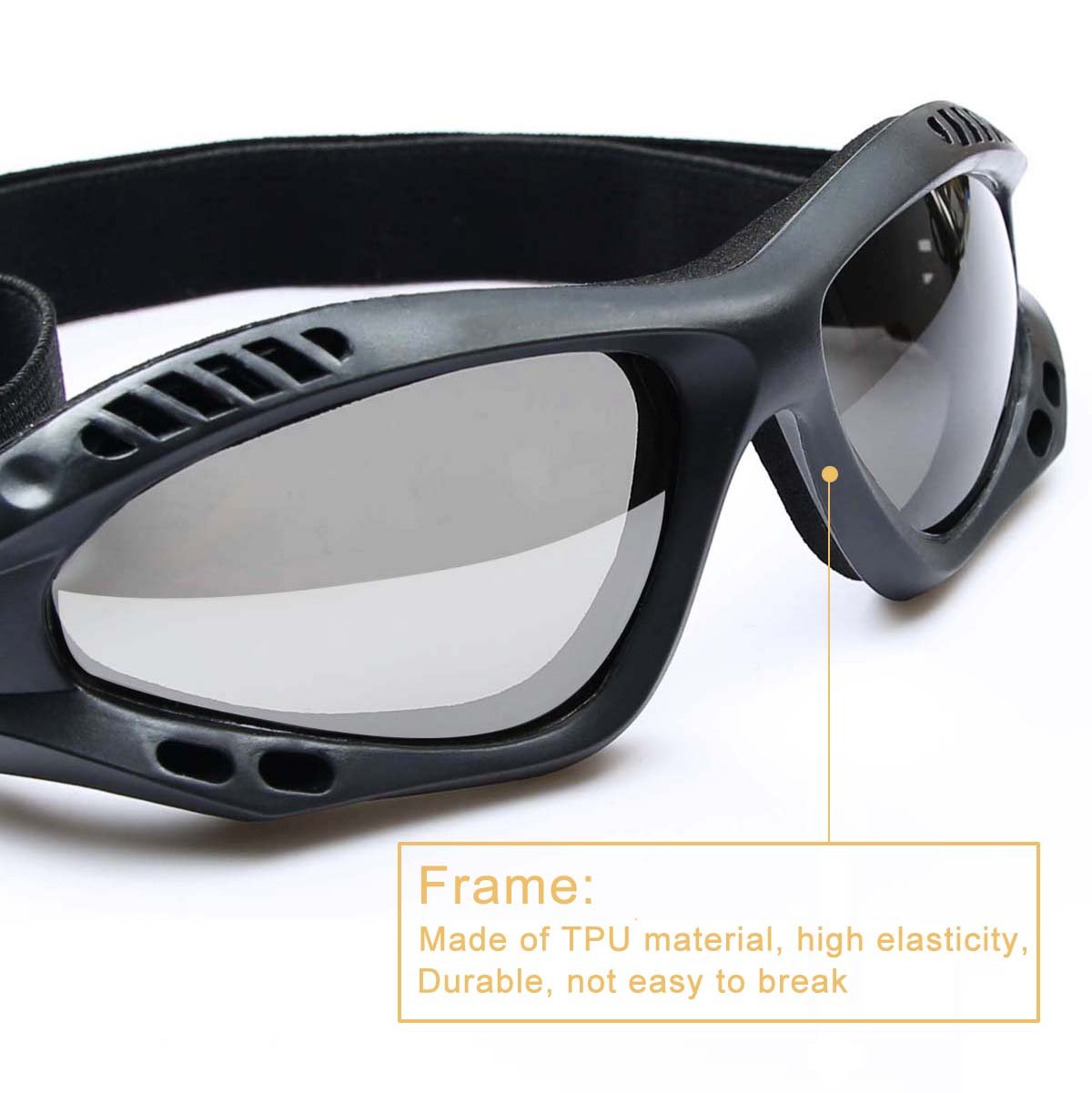 Occhiali protettivi UV da esterno occhiali da moto occhiali protettivi antipolvere occhiali da combattimento occhiali da sole militari occhiali tattici all'aperto per prevenire particelle e
