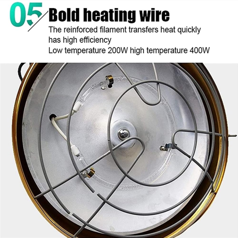 Luz de Calor para criadora, Calentador de gallinero, lámpara para Reptiles, Calentador halógeno para Granja de cría, para Pollitos, Patos, Casas para Perros, Aves de Corral
