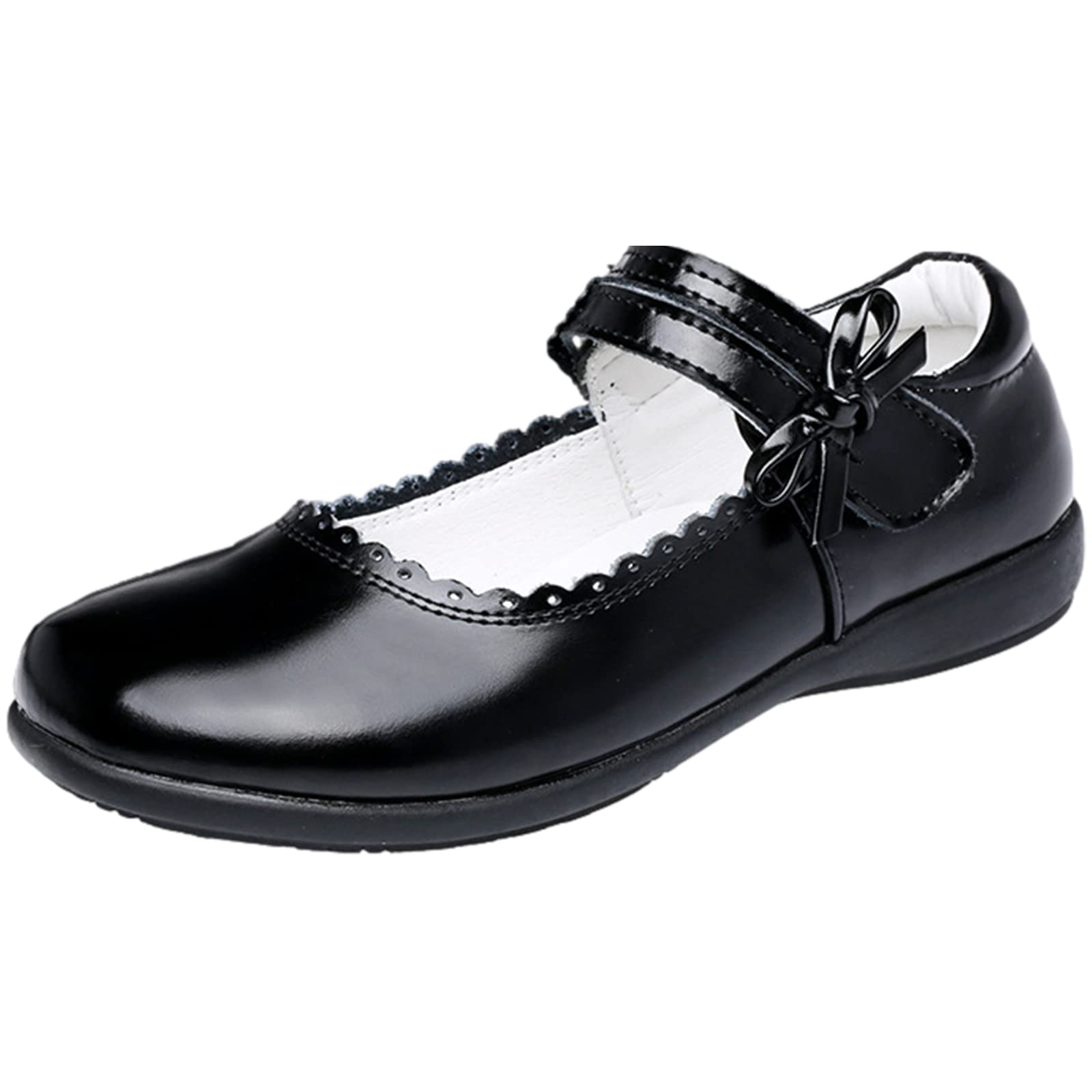 rismart Niñas Inteligente Bucle De Gancho Vestido De Escuela Charol Zapatos De Vestir