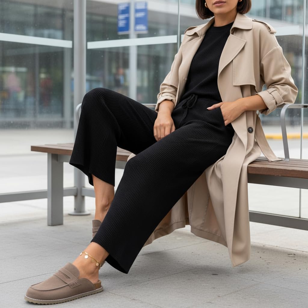 CUSHIONAIRE Zola Women’s Penny Clog Mule – Suede Slip-On with Memory Foam, Cork Footbed & Flexible Outsole - Image 6