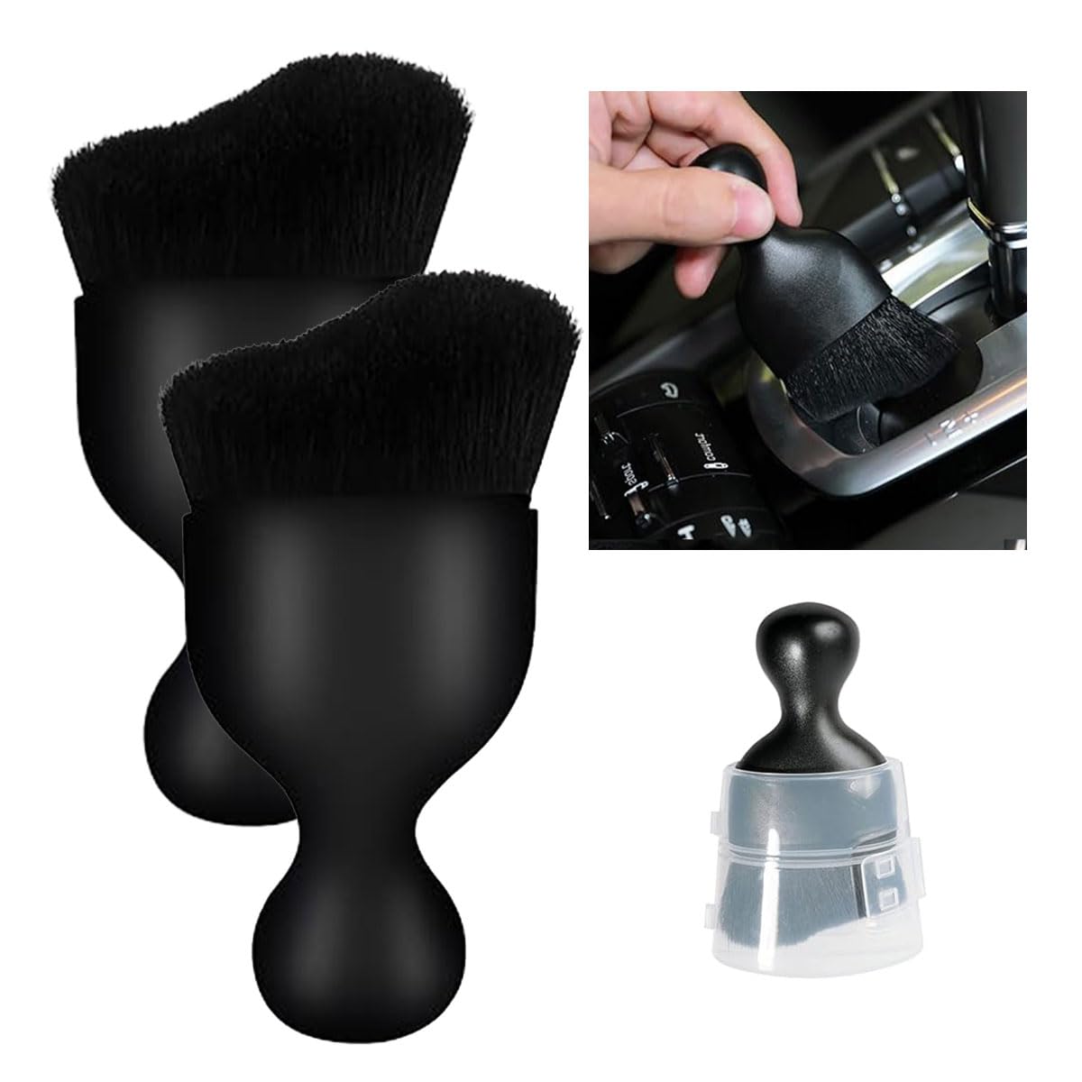 JOYCOURT Car Interior Detailing Brush, Soft Bristle Cleaning Brush Car Dust Brush Detail Brush, Car Interior Cleaning Tool, Car Dashboard, Air Conditioning Vents, Leather, Computer, No Scratch