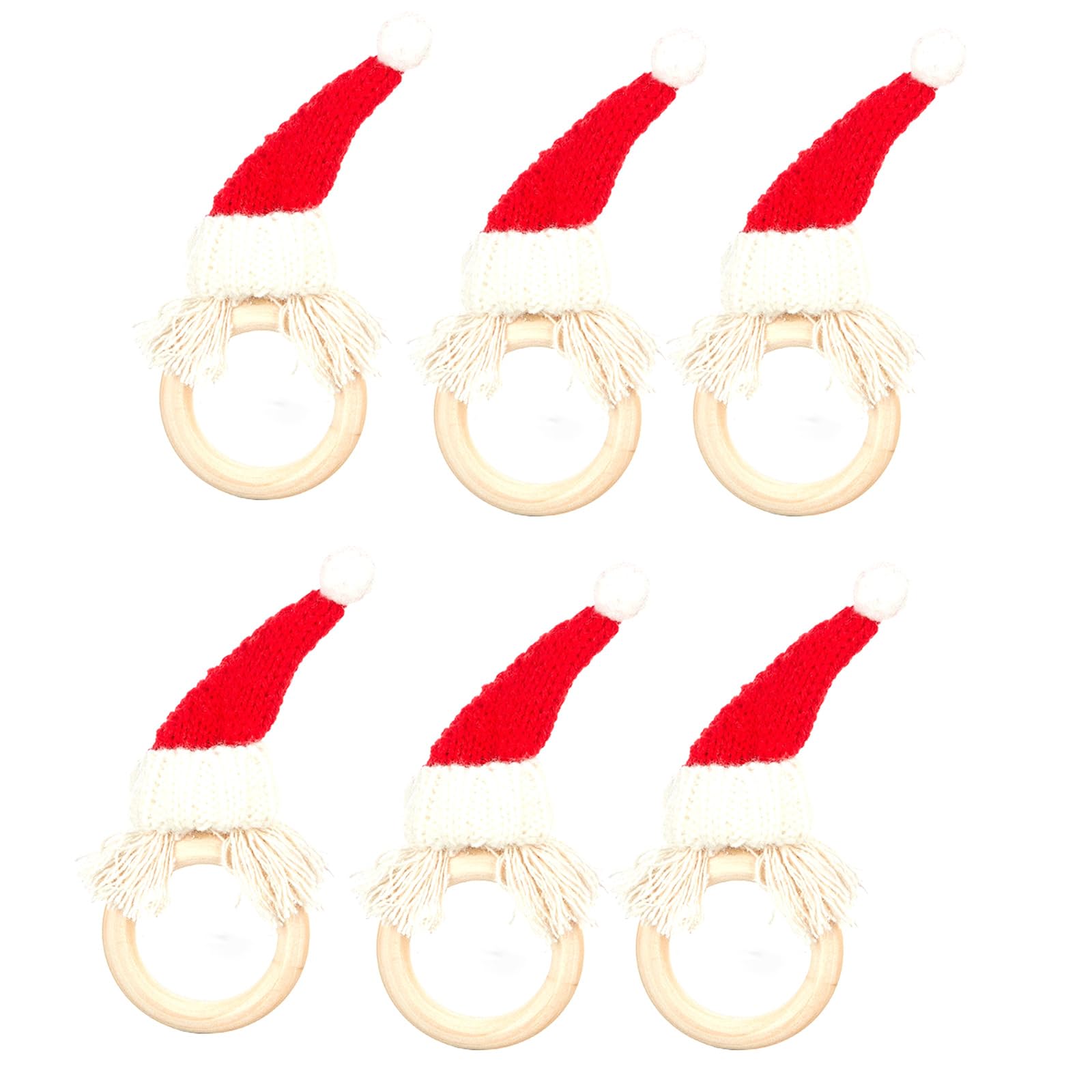 Kalttoy 6x Christmas Napkin Rings Set Serviette Buckles Decorative Napkin Holder Table Decorations for Wedding Gatherings Wedding Table Decoration