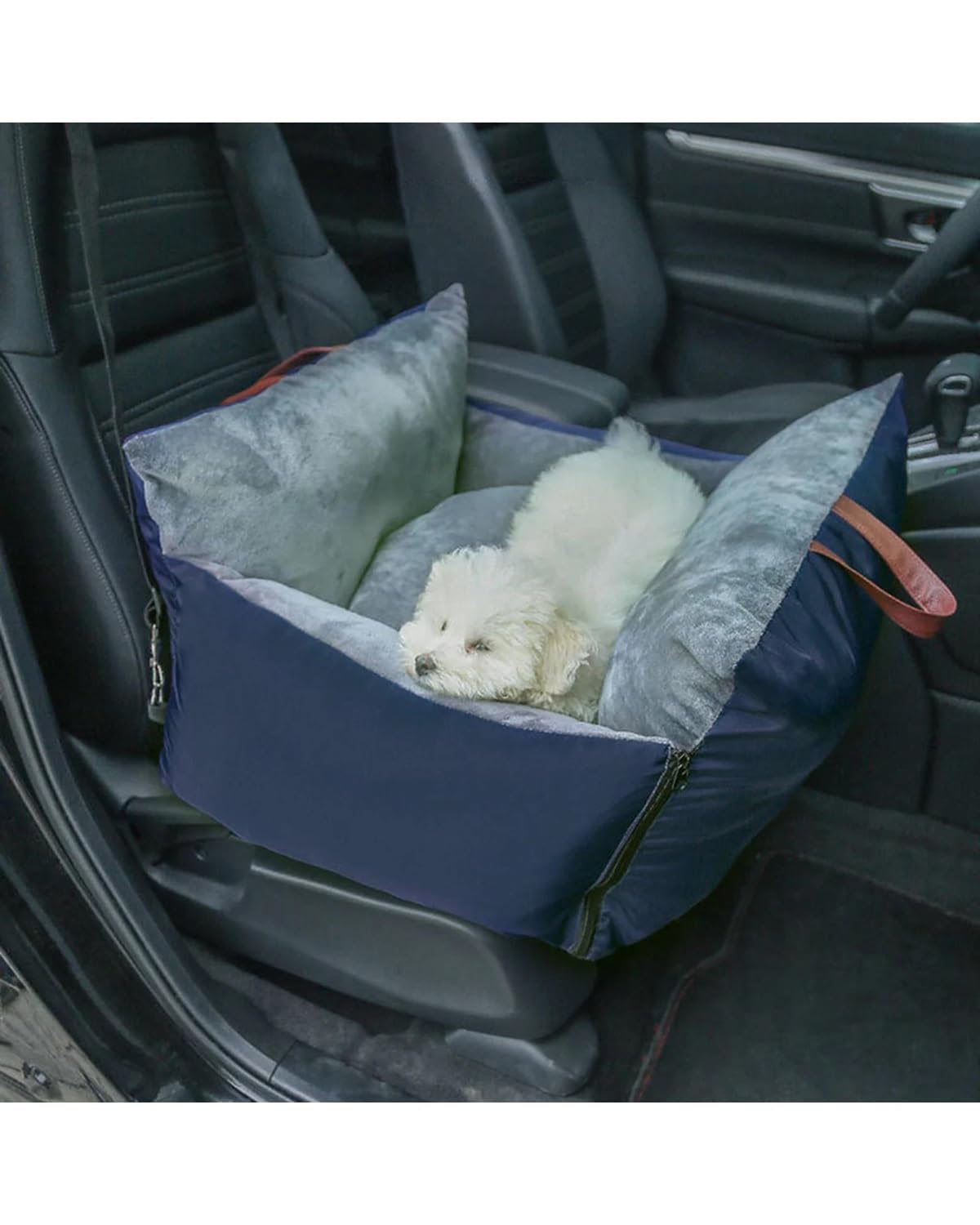 Fotelik samochodowy dla psa, Podkładka samochodowa dla psa do siedzenia, oddychająca, szczeniaka, małe i średnie psy, transporter zwierząt, łóżko, artykuły, fotelik, samochód(Navy Blue)