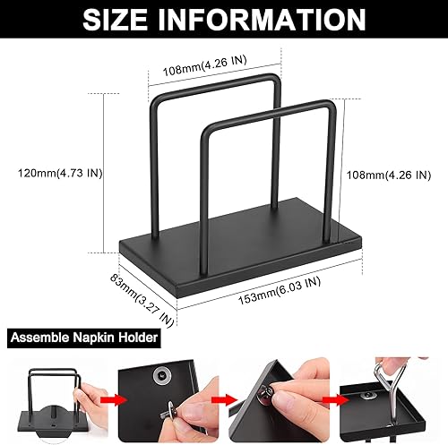 Miniatura 2 de Livabber Servilletero, almacenamiento de servilletas de metal, moderno dispensador de papel de seda independiente para mesa de cocina (base de
