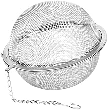 Stainless Steel Tea Ball - Mesh Infuser with Chain - Perfect for Loose Leaf Tea, Herbs, Spices, and More - Strainer for Brewing, Draining, and Rinsing - Ideal for Tea, Coffee, and Rice-Large