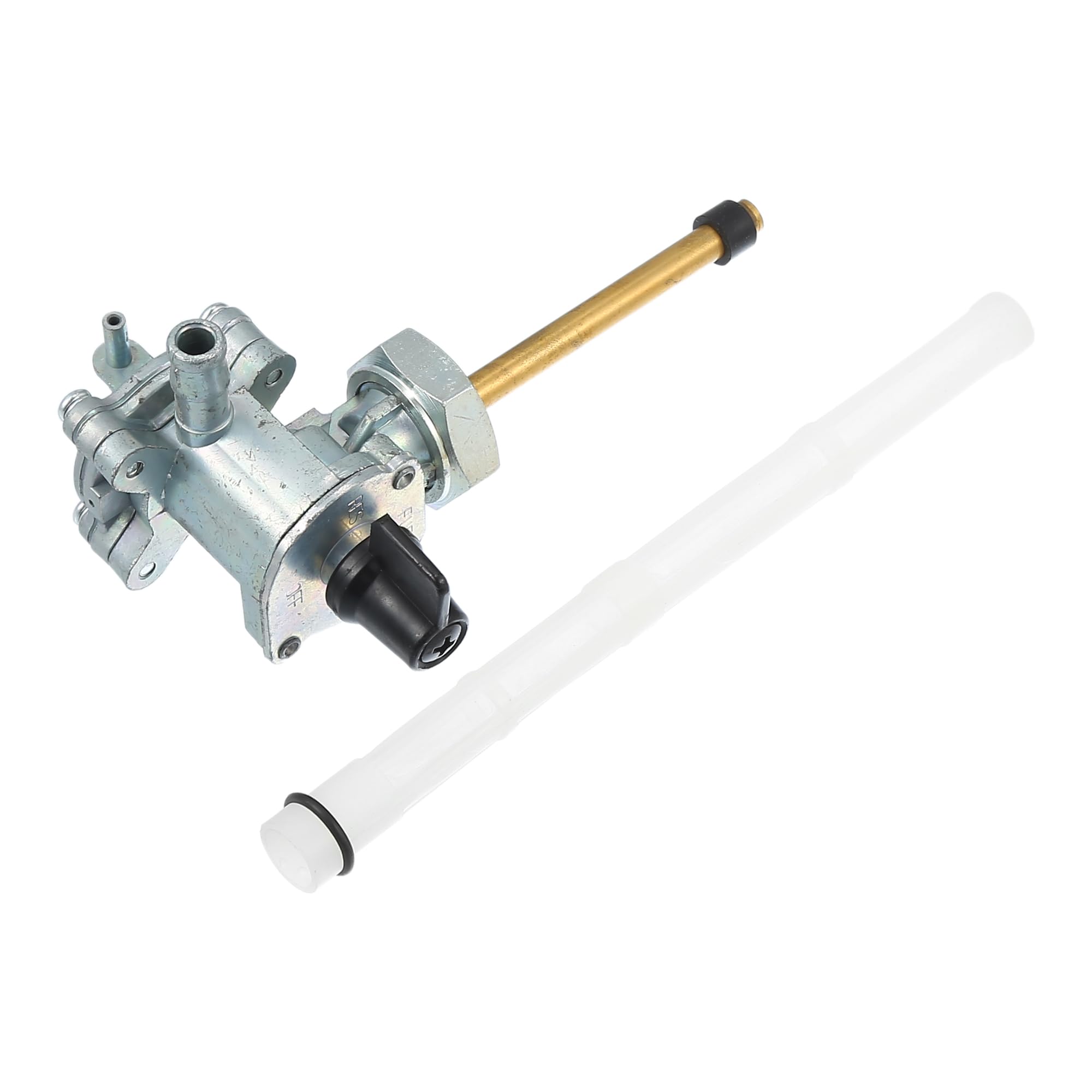QUARKZMAN Robinet Réservoir Carburant Pour Honda CB500 1993-2003 1pc | Couleur Argent Et Or, Matériau Alliage Aluminium/Plastique, Longueur 23cm, Filtre 16.7cm, Diamètre 10mm