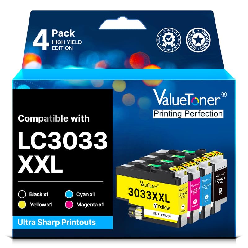 Image of LC3033XXL Compatible for Brother LC3033 Ink Cartridges BK /C /M /Y (4-Pack)