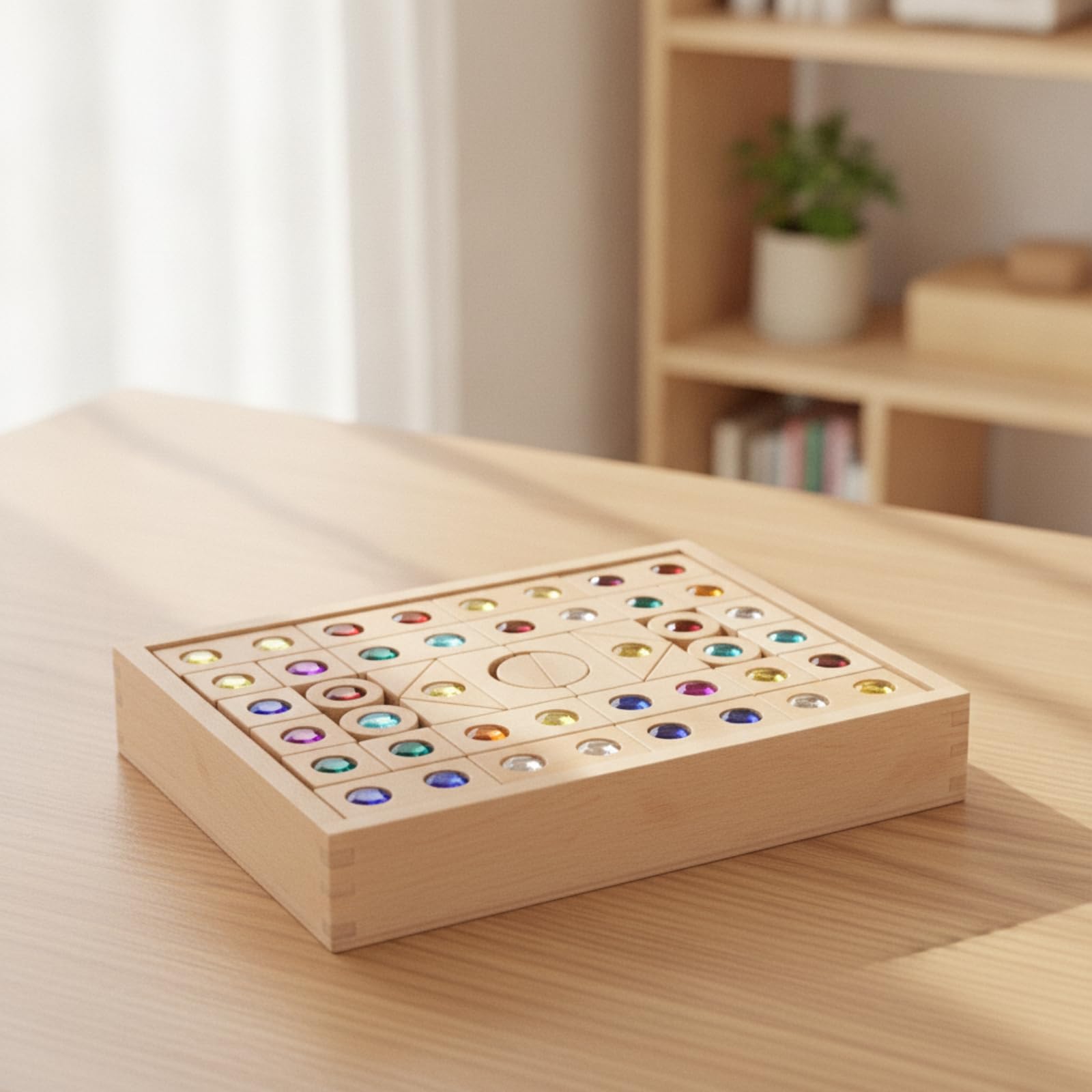 Amagogo Set di Blocchi di Legno STEM | Educativo, Set Blocchi da Costruzione Educativi, Creativo, per Area Giochi