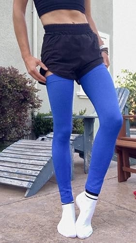 Vista 12 de Incrediwear Paquete de 2 mangas de pierna largas de longitud completa para aliviar el dolor de piernas y recuperación muscular, ayuda a reducir