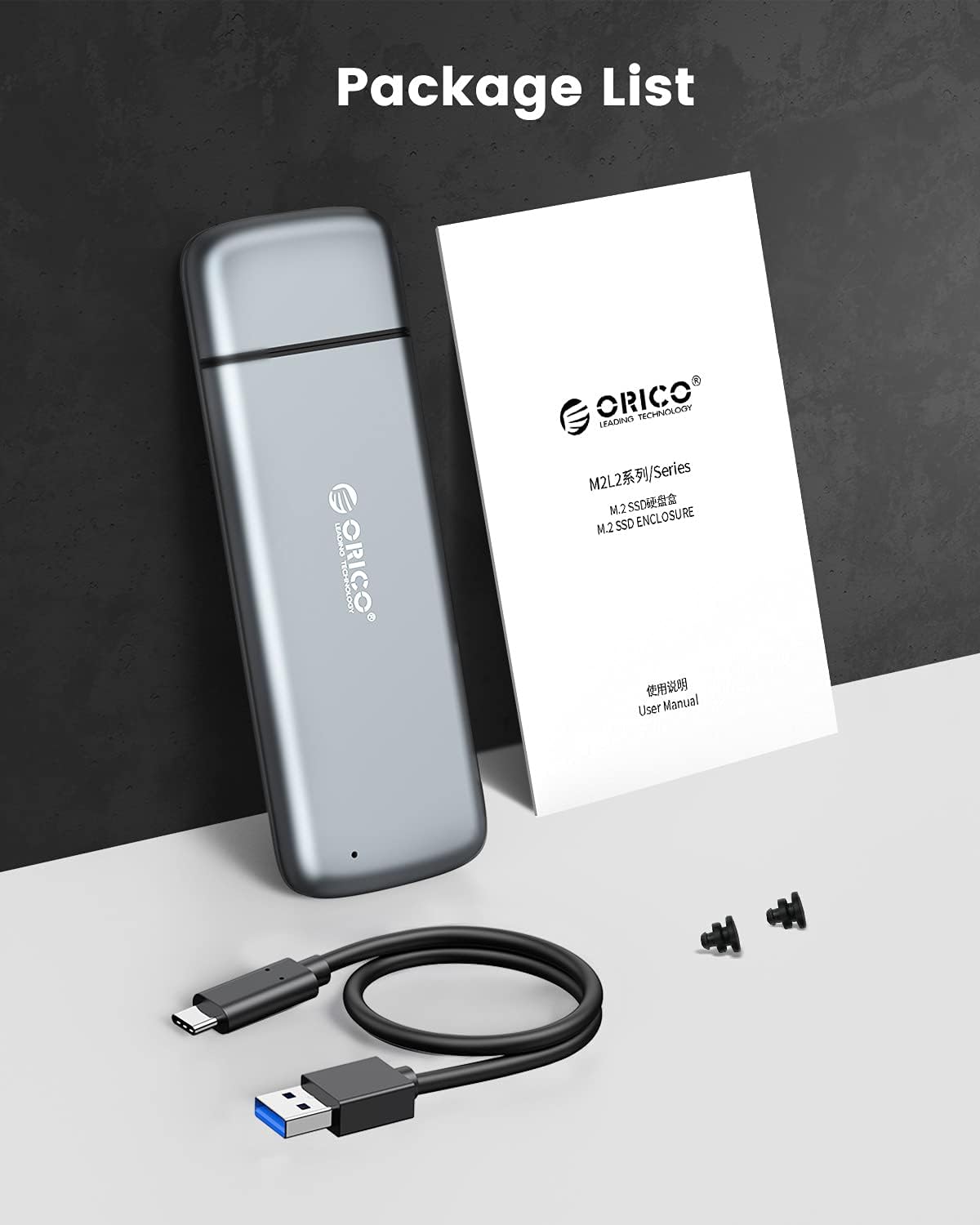 Exсluѕіvе Dіѕсоunt 80% оƒƒеr ORICO Aluminum M.2 SATA SSD Enclosure Tool-Free USB3.1 Gen2 Type-C 6Gbps M.2 Solid State Drive External Adapter Case Support UASP for SSD Size 2230/2242/2260/2280 with USB A to C Cabel（M2L2-N03）
