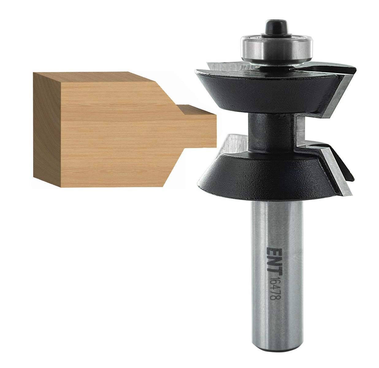 ENT 16478 2-czesciowy zestaw frezów do oklejania krawedzi do stabilnych polaczen naroznych, w wegliku, trzpien (S) 12 mm, srednica 40 mm - klejenie na kilku plytach, krawedzie z litego drewna