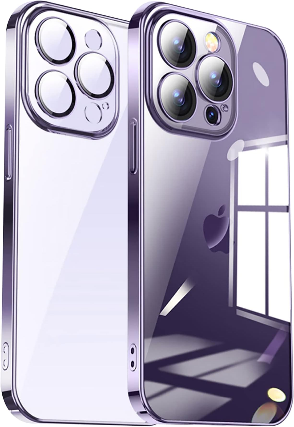 iPhone 14 Pro Case Smartphone Case Mobile Cover Case Smartphone Case Mobile Cover Transparent TPU Soft Plating Thin Shockproof Durable High End Lens Protective Film Compatible with iPhone 14